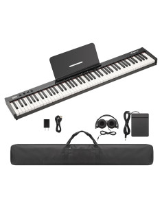 Piano Digital Portátil GarveeLife 88 Teclas Bluetooth USB