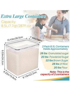 Contenedores de Almacenamiento Vtopmart 8.5L 2 Pack Herméticos 2