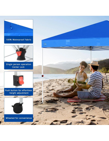 Carpa Abba Patio 3x3m Pata Recta Impermeable Azul