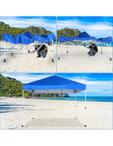 Carpa Abba Patio 3x3m Pata Recta Impermeable Azul