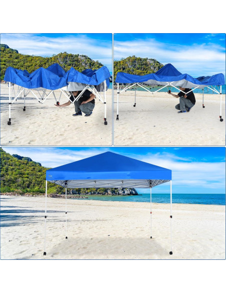 Carpa Abba Patio 3x3m Pata Recta Impermeable Azul