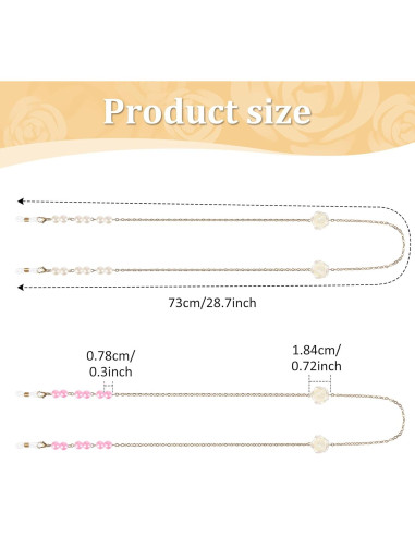 Cadena de Gafas de Perlas Soporte Ajustable para Mujeres