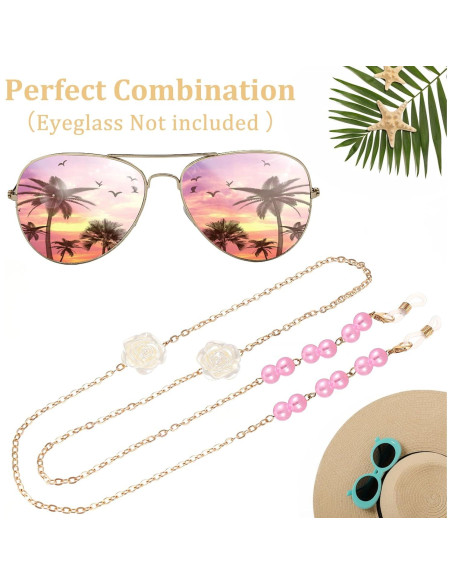 Cadena de Gafas de Perlas Soporte Ajustable para Mujeres