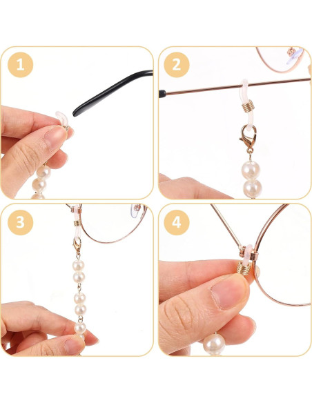 Cadena de Gafas de Perlas Soporte Ajustable para Mujeres