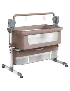 Cuna Lateral Inteligente Nueve Punto Nueve Caqui 106x80 cm