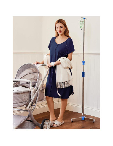 Bata de Maternidad Ekouaer 3 en 1 para Trabajo y Lactancia S-XXL