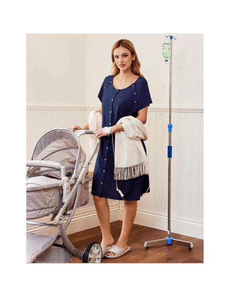 Bata de Maternidad Ekouaer 3 en 1 para Trabajo y Lactancia S-XXL