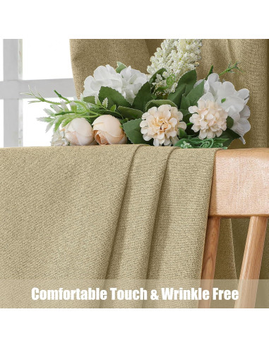Cortinas Opacas OVZME Doradas 76x114 cm, Juego de 2