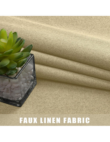 Cortinas Opacas OVZME Doradas 76x114 cm, Juego de 2