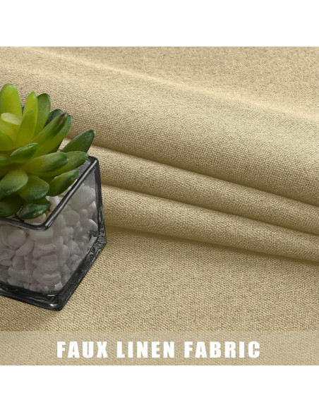 Cortinas Opacas OVZME Doradas 76x114 cm, Juego de 2