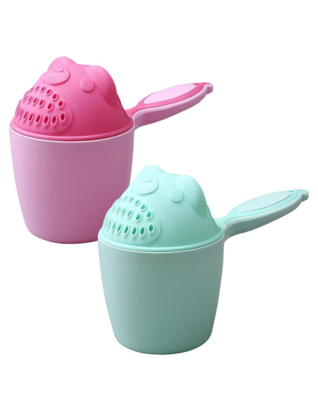 2 Tazas de Enjuague para Baño de Bebé Sin Lloros - Verde Claro