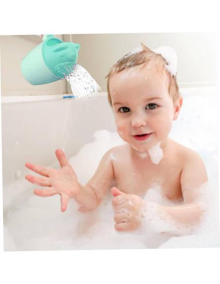 2 Tazas de Enjuague para Baño de Bebé Sin Lloros - Verde Claro