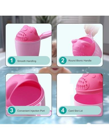 2 Tazas de Enjuague para Baño de Bebé Sin Lloros - Verde Claro