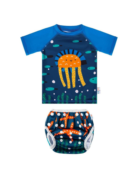 ALVABABY Traje de Baño 2 Piezas para Bebés 0-1T Medusa