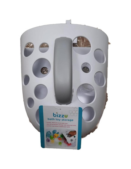 Organizador de Juguetes de Baño Bizzu, Cesta con Asa y Drenaje