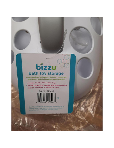 Organizador de Juguetes de Baño Bizzu, Cesta con Asa y Drenaje