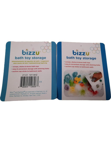 Organizador de Juguetes de Baño Bizzu, Cesta con Asa y Drenaje