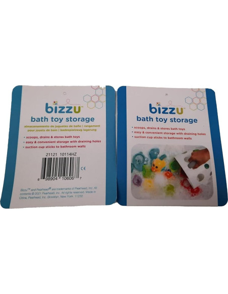 Organizador de Juguetes de Baño Bizzu, Cesta con Asa y Drenaje