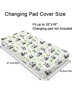 Funda de Cambiador de Bebé Panda Acuarela 81.28x40.64cm 2