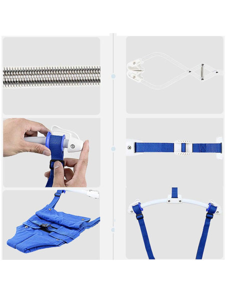 Saltador de Puerta Ajustable para Bebés TTQGAORUI - Azul