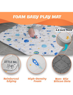 Alfombra de Juego para Bebés 127x127 cm Antideslizante Lavable 2