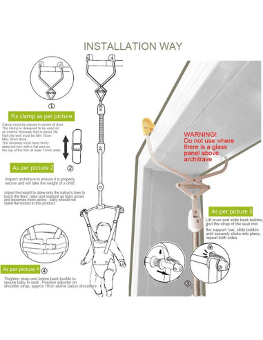 Saltador de Puerta Ajustable para Bebés TTQGAORUI - Azul