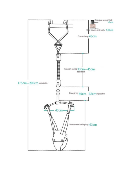 Saltador de Puerta Ajustable para Bebés TTQGAORUI - Azul