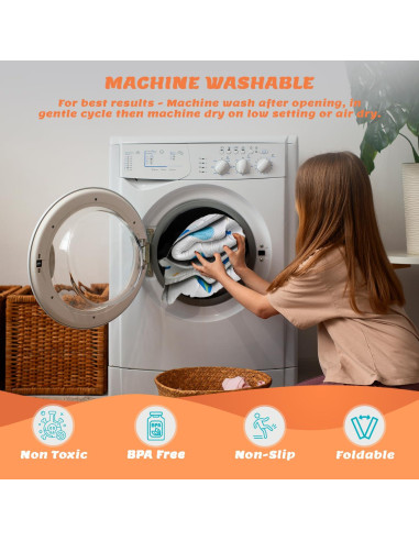 Alfombra de Juego para Bebés 127x127 cm Antideslizante Lavable