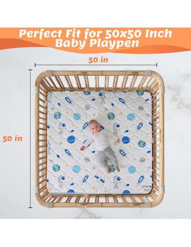 Alfombra de Juego para Bebés 127x127 cm Antideslizante Lavable