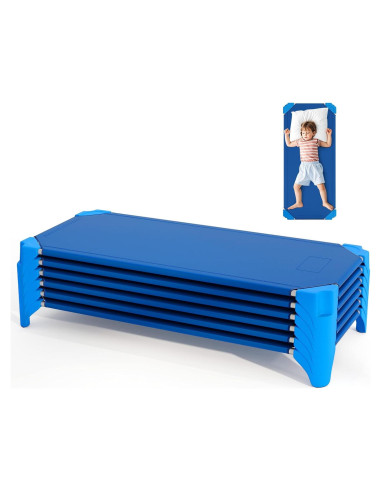 Camas apilables Giantex para guarderías 135x61 cm Azul