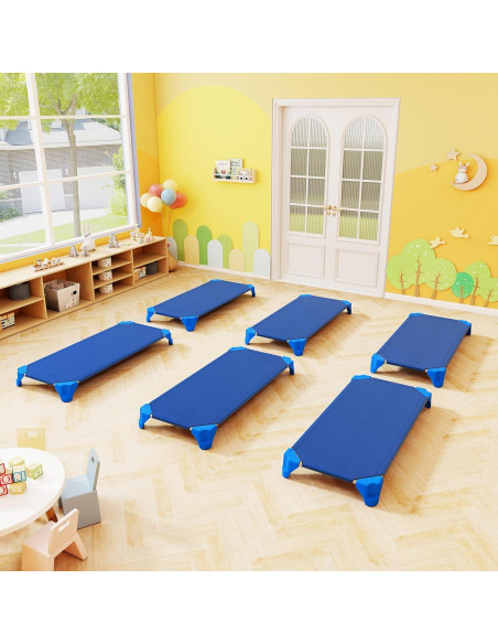 Camas apilables Giantex para guarderías 135x61 cm Azul