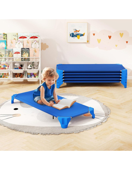 Camas apilables Giantex para guarderías 135x61 cm Azul