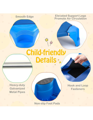 Camas apilables Giantex para guarderías 135x61 cm Azul