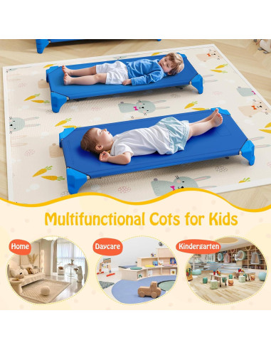 Camas apilables Giantex para guarderías 135x61 cm Azul