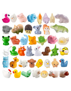 46 Piezas Mini Animales de Resina Multicolor Damyda