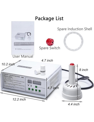 Máquina de Sellado por Inducción 110V para Botellas de Plástico y Vidrio