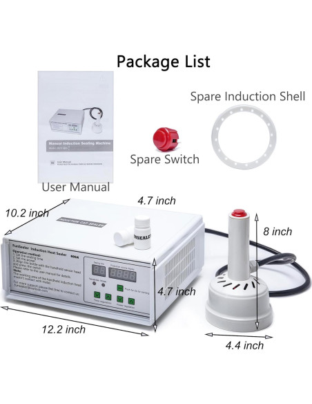Máquina de Sellado por Inducción 110V para Botellas de Plástico y Vidrio