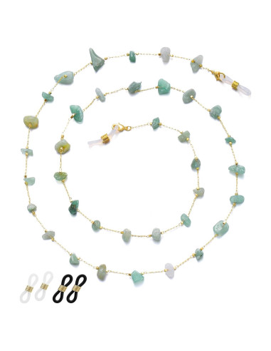 Cadena de Gafas Jade Verde para Mujeres con Soporte Antideslizante