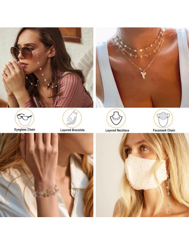 Cadena de Gafas Jade Verde para Mujeres con Soporte Antideslizante