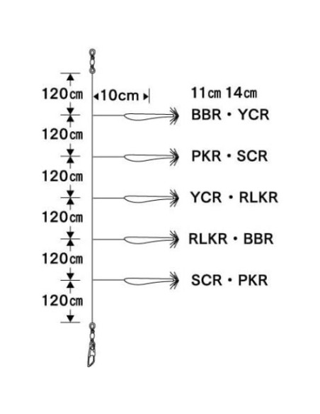 Pesca de Calamares YAMASHITA Purosabiki SK 11 - 5 Piezas