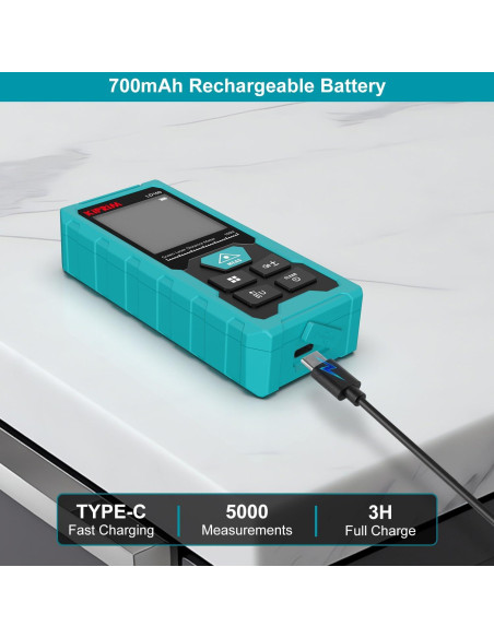 Medidor de Distancia Láser Verde Kiprim LD100 100m USB Recargable