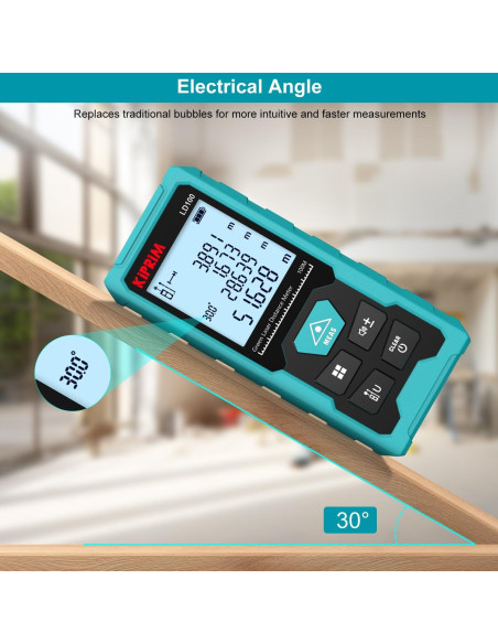 Medidor de Distancia Láser Verde Kiprim LD100 100m USB Recargable