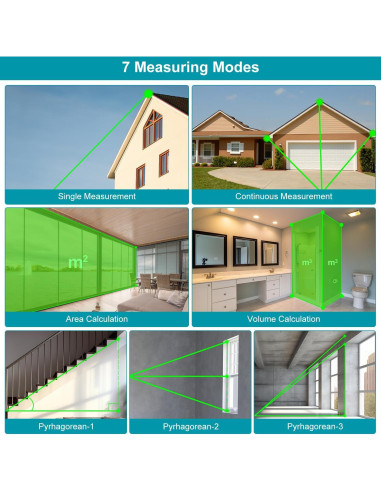 Medidor de Distancia Láser Verde Kiprim LD100 100m USB Recargable