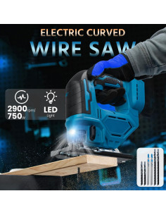 Sierra de calar eléctrica LINASHI 750W 18V inalámbrica con 6 hojas 2