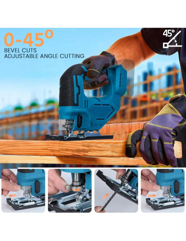 Sierra de calar eléctrica LINASHI 750W 18V inalámbrica con 6 hojas