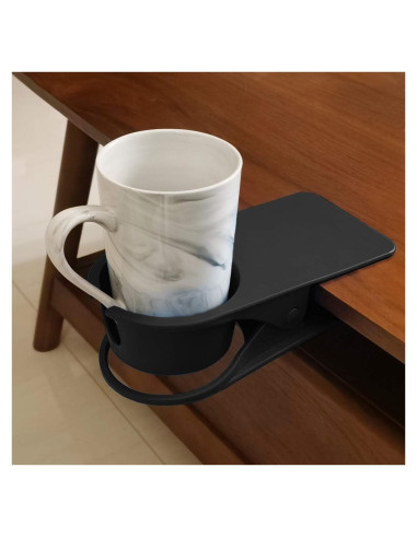 Soporte de Taza Clip Dirza para Mesa Oficina Negro