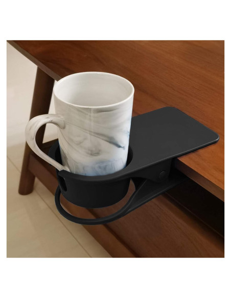 Soporte de Taza Clip Dirza para Mesa Oficina Negro