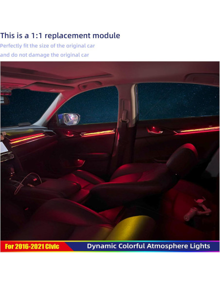 Kit de Iluminación LED para Honda Civic 2016-2021 - 256 Colores