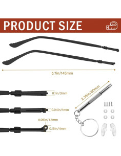 Brazos de Reemplazo para Gafas Metal LNQ Negro Universal 2