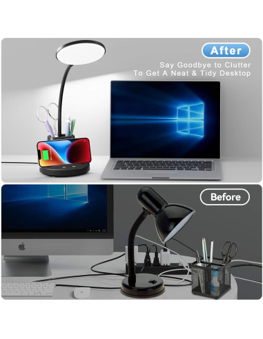 Lámpara de Escritorio Sailstar LED con Cargador Inalámbrico 800 Lúmenes